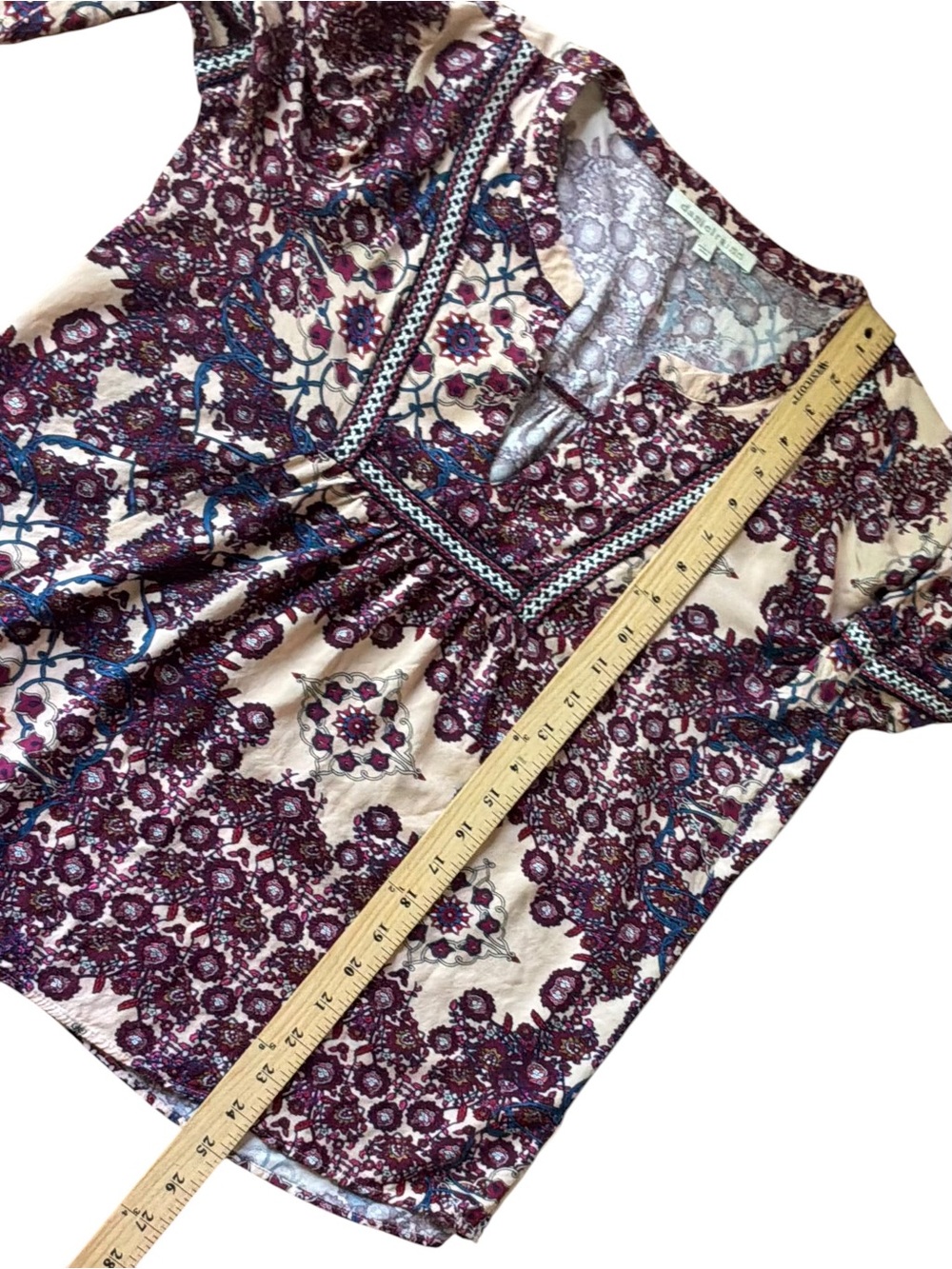 Daniel Rainn Split Neck Boho Blouse - Picture 4 of 10